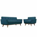 East End Imports Engage Armchair and Loveseat Set of 2- Azure EEI-1346-AZU